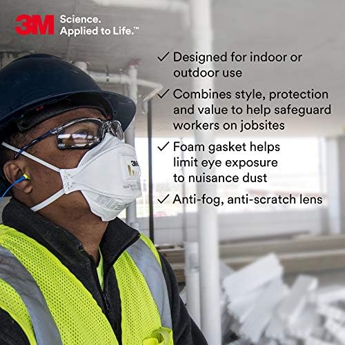3M Safety Glasses, Virtua CCS, Anti-Fog Clear Lens, Blue Frame, ANSI Z87