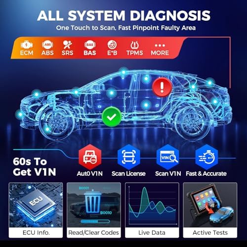 Autel Scanner MaxiCOM MK900: 2026 Updated as MK900BT MK900-BT MX900 Bidirectional Diagnostic Tool, 8in Up of MK808S MK808BT Pro MX808S 808Z, 3K+ Active Tests, 40+ Service, CAN-FD&DOIP, All System, FCA