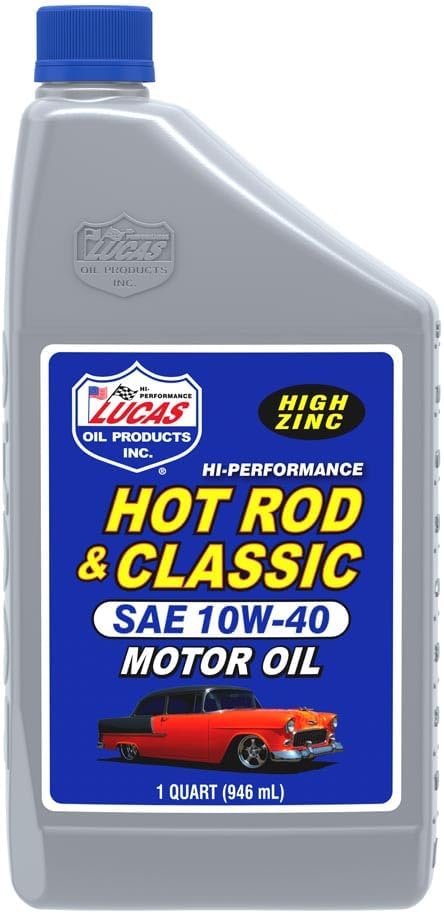 Lucas Oil 10688 Hot Rod & Classic Car SAE 10W-40 Motor Oil - 1 Quart (Pack of 6)