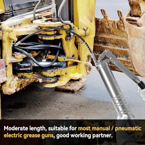 Grease Gun 2PCS 18" Spring Flex Grease Gun Hose, 10000 PSI High Pressure Quick Release Grease, Compatible with All Grease Guns 1/8" NPT Grease Gun Fittings