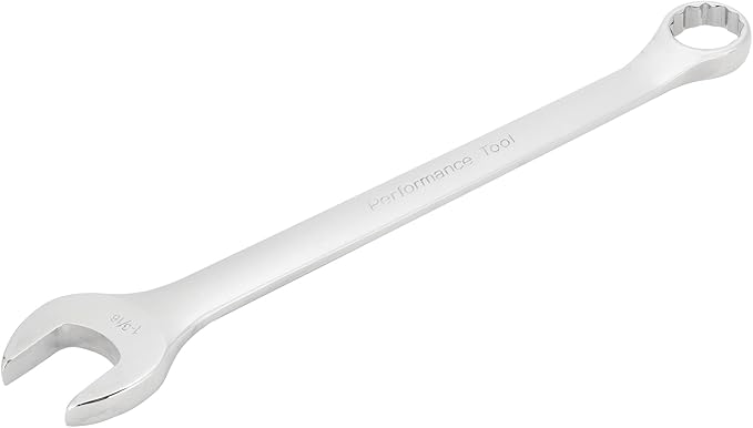 Performance Tool W30238 SAE Combo Wrench of Hardened Chrome Alloy Steel with Box End for Increased Torque, 1-3/16-Inch
