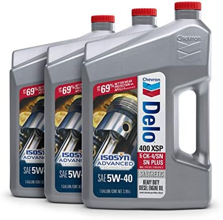 Delo 400 XSP Heavy Duty Full Synthetic Diesel Engine Oil 5W-40, 1 Gallon, Pack of 3
