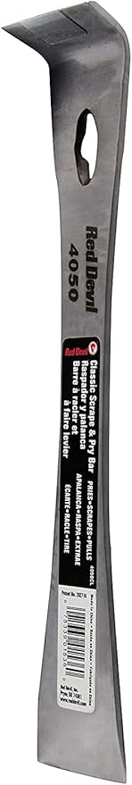Red Devil 4050CL Classic Scrape & Pry Bar - Heavy-Duty Multi-Purpose Tool, Hardened Steel Construction, Dual Chisel Edges, Pack of 6