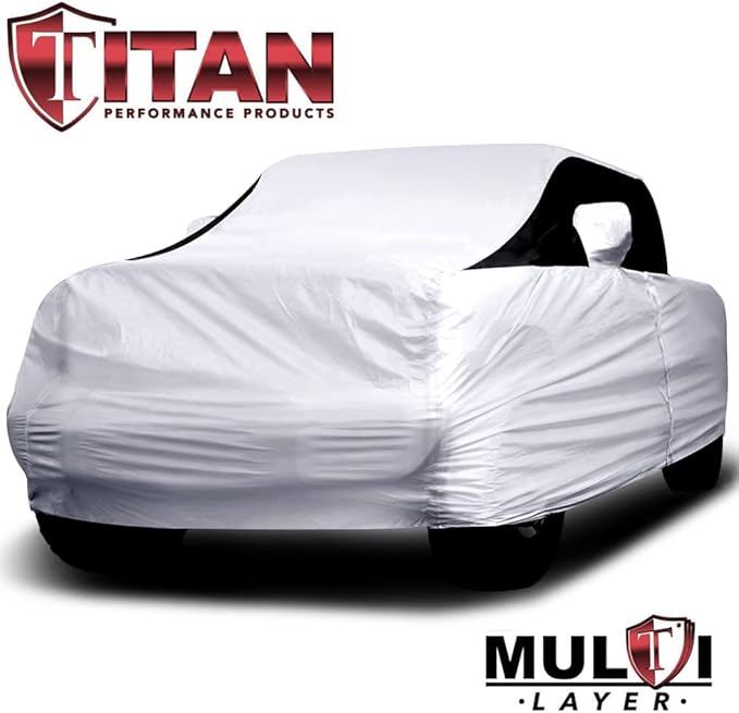 Titan Premium Multi-Layer PEVA Car Cover for Gladiator Pick-up Trucks 218". Waterproof, UV Protection, Anti-Scratch Protective Lining, Driver-Side Zippered Opening. Fits Gladiator Pickup Trucks.
