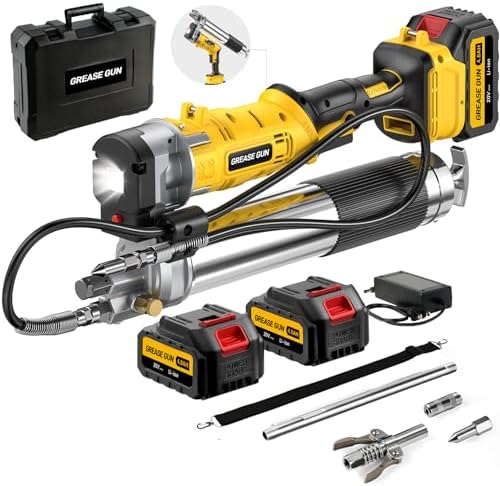 12000 PSI Electric Grease Gun, 2-in-1 Design, 2x4.0Ah Batteries