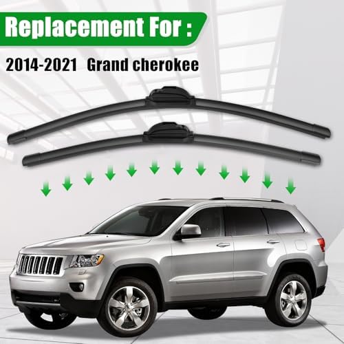 Windshield Wiper Blades compatible with 2014-2021 Jeep Grand Cherokee