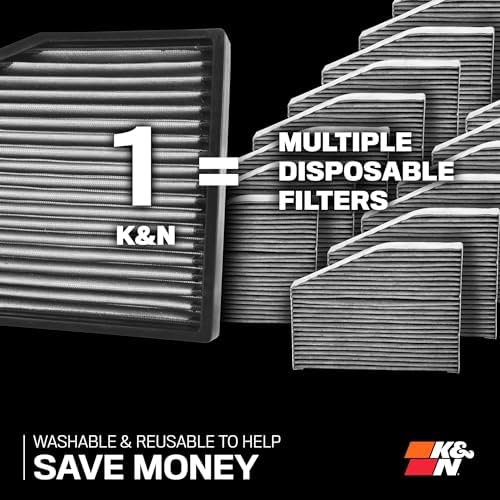 K&N LIFETIME Cabin Air Filter: Washable, Clean Air for your Cabin, VF1010