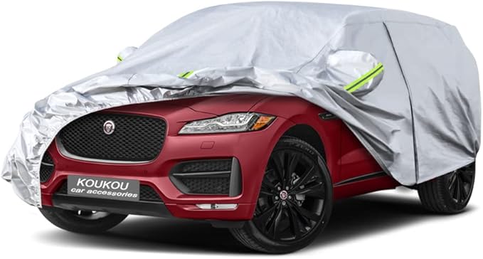 Koukou 6 Layers Car Cover Custom Fit Jaguar F-PACE from 2015 to 2025, Waterproof All Weather for Automobiles, Sun Rain Dust Snow Protection. (Ships from US Warehouse, Arrive Within 3-7 Days)