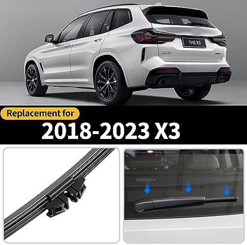 Rear Wiper Blade Assembly, Back Windshield Wiper Blades Arm Accessories Replacement for BMW X3 2018-2024, Rear Wiper Blade and Arm Set for 2018 2019 2020 2021 2022 2023 2024.