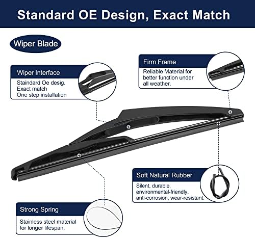 X AUTOHAUX Rear Windshield Wiper Blade Arm Set for Mini Countryman R56 R60