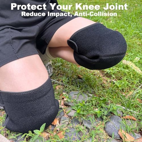 Knee pads for Men Women Cleaning with Adjustable Straps, Black L (1 Pair)