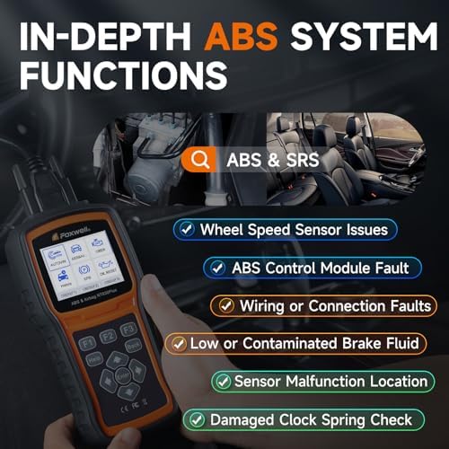 FOXWELL NT630 Plus OBD2 Scanner with ABS and SRS, ABS Auto Bleed, 4 Resets