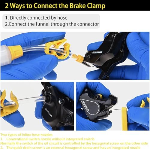 Brake Bleed Kit for Shimano, TEKTRO, TRP Hydraulic Disc Brakes, Brake Fluid Bleeder Kit with180ML Mineral Oil Brake Fluid for MTB/Road Bike Brake