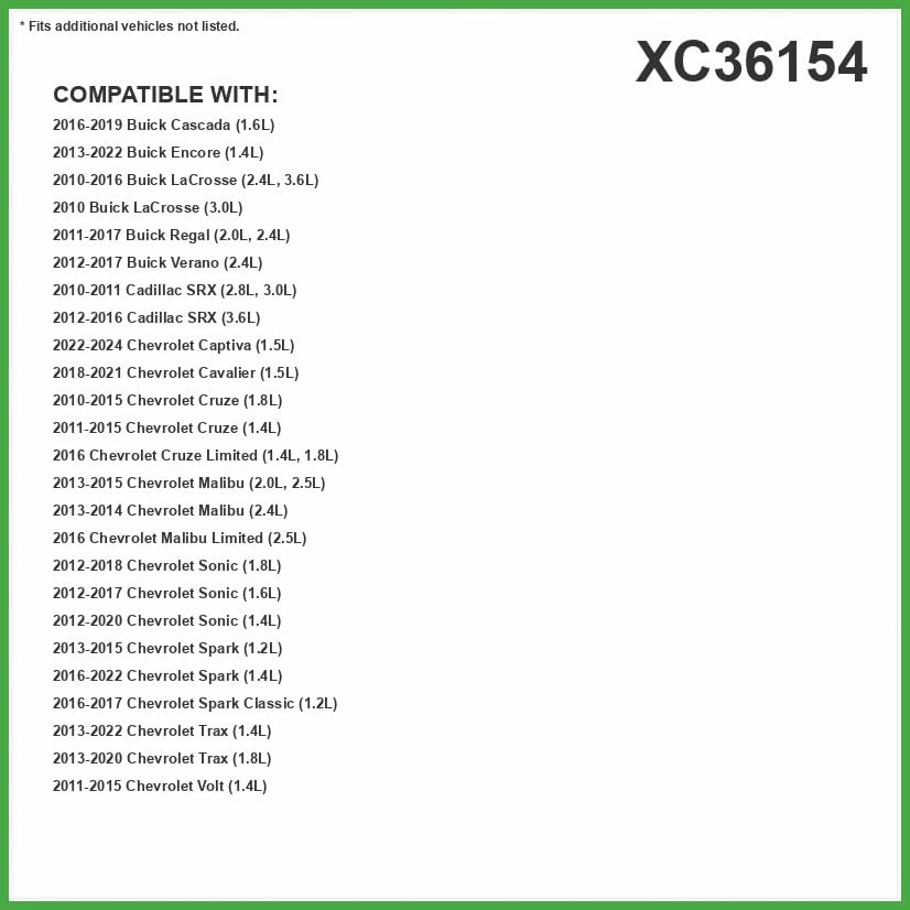 ECOGARD XC36154 Premium Cabin Air Filter | Fits 2011-2015 Chevrolet Cruze, Volt 1.4L; 2013-2022 Trax, Buick Encore 1.4L; 2013-2015 Malibu 2.0L, 2.5L, Spark 1.2L
