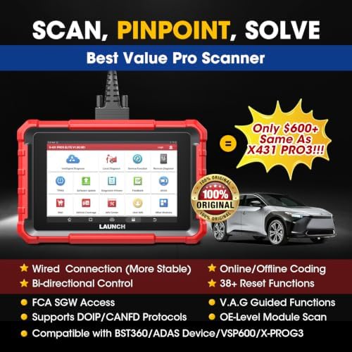 Launch X431 Scanner PROS Elite 2026 New Bidirectional Scan Tool, ECU Coding