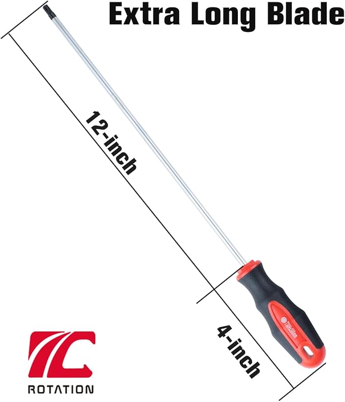 Extra Long Torx Screwdrivers, 12 inch (300mm) Magnetic Star Screwdriver, T25, Tamper Proof, Long Star Screwdriver