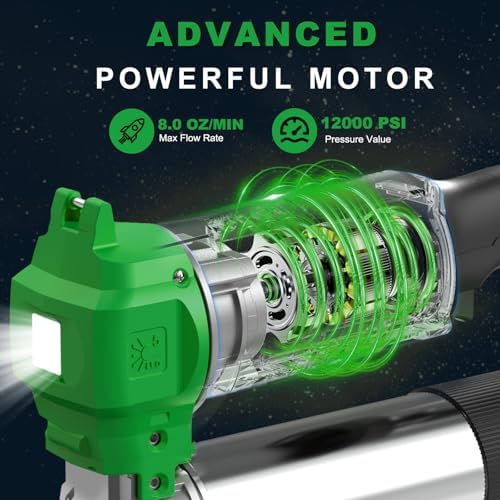 Cordless Grease Gun with Battery 2 * 4.0Ah, 10000PSI Max Electric Grease Gun Works with Bulk & Cartridge Grease