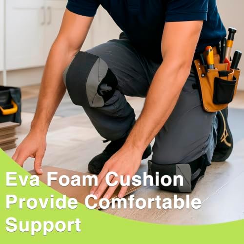 Garden Knee Pads for Men and Women, Lightweight Waterproof KneePads for Gardening, Anti Slip Leather Foam Padding Kneeling Pads for Flooring and Carpet Cleaning, House work, Gardening Maintain, Knee Protector,Gray