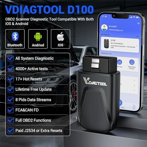 VDIAGTOOL D100 OBD2 Diagnostic Tool, Bidrectional Scan Tool, All System