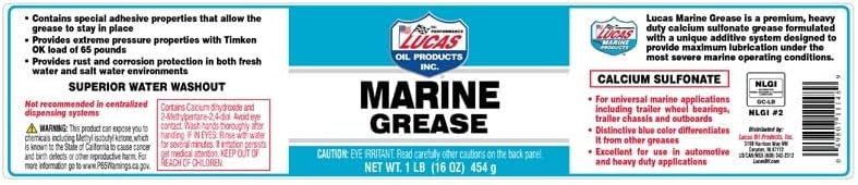 Lucas Oil 11148 Marine Grease - 1 Pound Tub (Pack of 12)
