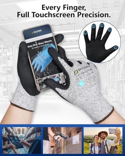 DULFINE A3/A4/A9 Cut Resistant 2/3/6/12 Pairs Work Gloves for Men & Women