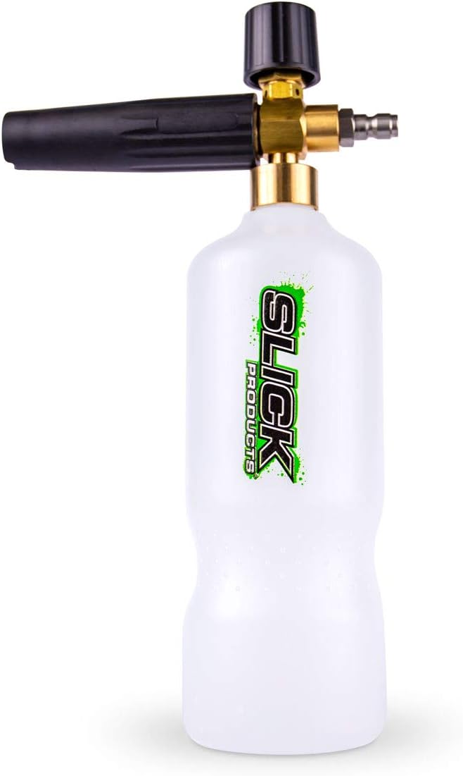 Slick Products Pressure Washer Foam Cannon – High Foaming Car Wash Soap Blaster with 1/4" Quick Connect | Thick Suds & Snow Foam Gun for Car, Truck, Motorcycle, ATV, UTV, Dirt Bike & More