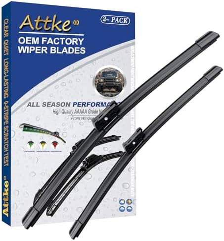 ATTKE Front Windshield Wiper Blades for Volkswagen Tiguan 2018-2021 Skoda Kodiaq 2016-2019 Genuine Replacement Wiper Blade Set 24"/22" (Set of 2)