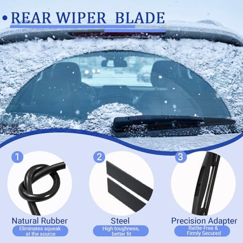 KAIYI 12" Rear Wiper Blade Compatible with Acura MDX 2007-2013