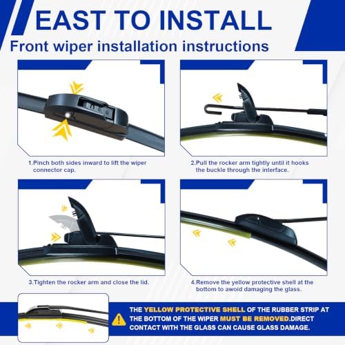 KAIYI 3 Pack Windshield Wipers Compatible with Nissan LEAF 2011-2017