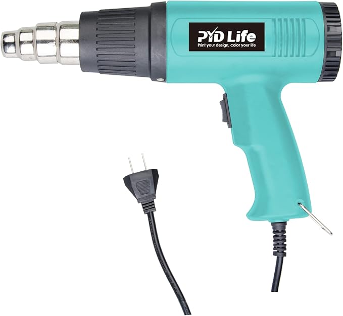 PYD Life Heat Blower Gun for Sublimation Blanks Shrink Wrap Film 110V Hot Air Gun for Shrink Wrap Temperature Control with 2-Temp Settings