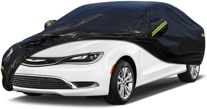 Kaugung 7 Layers Car Cover Custom Fit Chrysler 200 from 2010 to 2025, Outdoor Waterproof All Weather Sun Rain Dust Snow Protection with Zipper Door.(USA Warehouse,Within 3-7 Days)