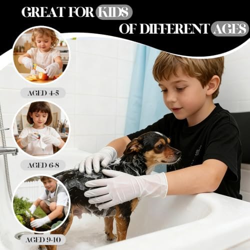 Kids Disposable Gloves, 5-Mil Safe White Nitrile, XS, 50Ct