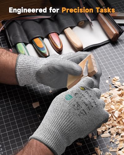 DULFINE A3/A4/A9 Cut Resistant 2/3/6/12 Pairs Work Gloves for Men & Women