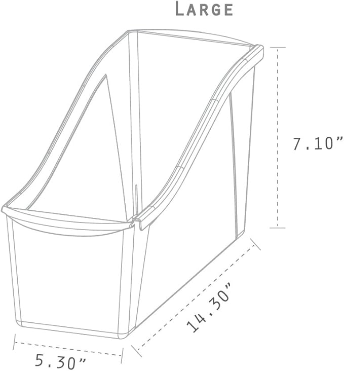 Storex Large Book Bin, Interlocking Plastic Organizer for Home, Office and Classroom, Green, 6-Pack (71104A06C)