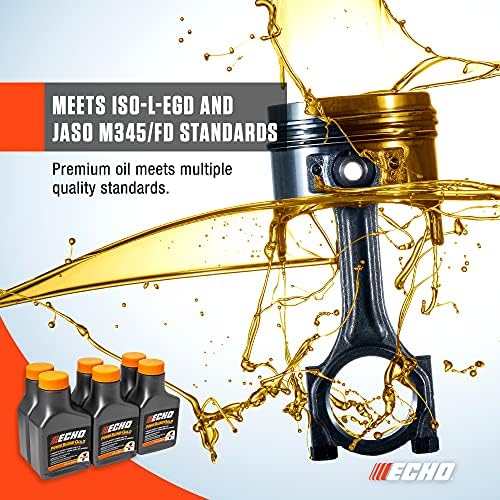 Echo 6450001G Power Blend Gold Oil Mix 50:1 for 2 stroke2cycle Outdoor Power Equipment, High Performance Semi Synthetic, Low Smoke Emission 2.6 fl oz (6 Pack), 6450001G 2.6 fl oz
