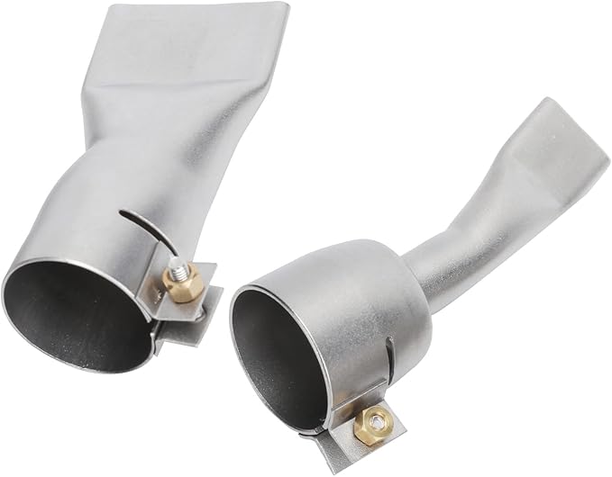 Welding Gun Nozzle 2Pcs Flat Welder Tip Heat Gun Nozzles, Stainless Steel Hot Air Gun Nozzle 20mm Small 40mm Large Tip for Welder Tool, Flat Tip Heat Gun Nozzle for Plastic Welding