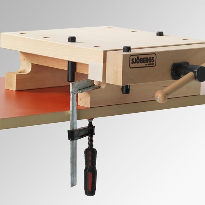 Sjöbergs Smart Workstation Pro Vise Top – Portable 20-7/8" x 14-3/8" Work Surface, Durable European Beech, Versatile Design, SJO-66690K (Smart Workstation Pro Vise Top + Jaw Cushions)