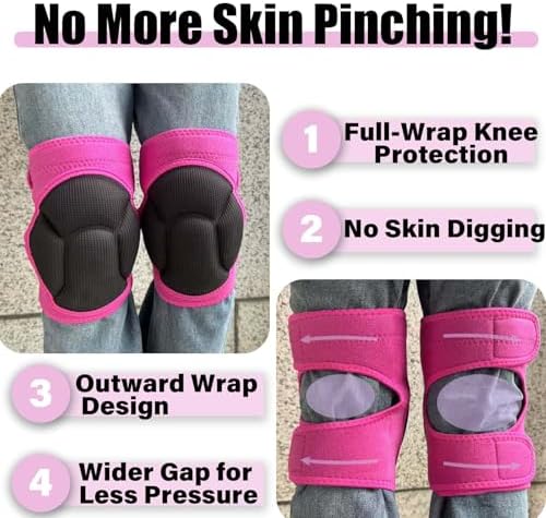 Garden Knee Pads for Women House Cleaning - Adjustable & Waterproof, Pink M