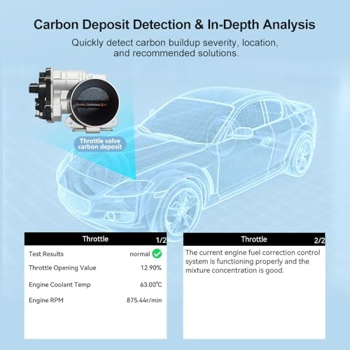 OBD2 Scanner Diagnostic Tool, Car Code Reader & Car Battery Tester for 12V Lead-Acid Batteries, OBD II Scanner, Wireless Car Scanner Diagnostic Tool, Vehicle Code Reader