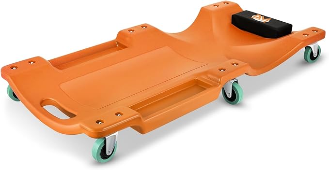 PM PERFORMOTOR 40" L X 19" W Vehicle Repair Low Profile Automotive Creeper w/Padded Headrest, Orange, PM-TOL-CPC40-OG