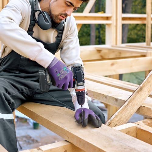 KAYGO Safety Work Gloves, MicroFoam Nitrile Coated, Men Women,KG18N