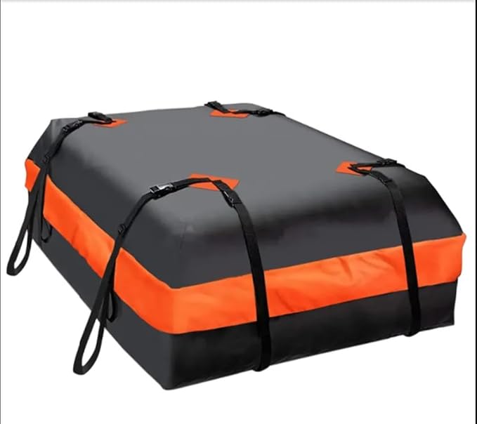 Cargo Carrier Bag 100% Waterproof 20 Cubic ft Extra Storage with Anti-Slip Mat Rooftop Strip Mount Pickup Truck Bed Holder No Require Car Roof top Roof Rack Cross Bars