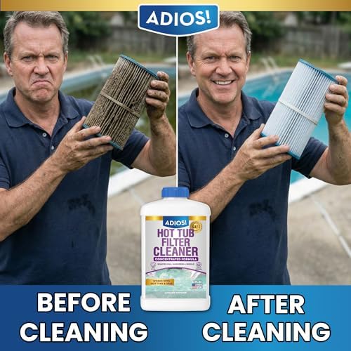 Hot Tub 4X Filter Cleaner for Spas, Deep Soak Enzyme Degreaser 32oz