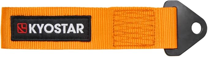 Kyostar Universal Racing Tow Strap for Front or Rear Bumper Towing Hooks, High Strength Tow Straps, Upgrade Version (Orange)
