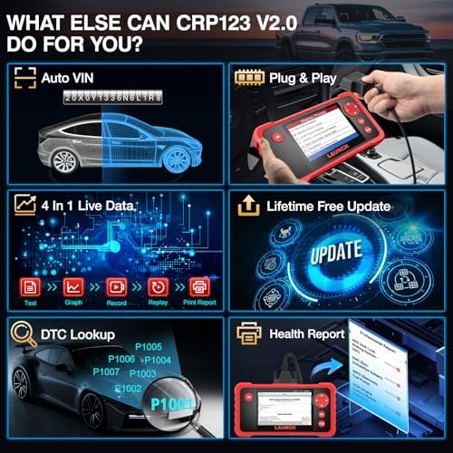 LAUNCH CRP123 V3.0 Elite OBD2 Scanner,Engine ABS SRS Transmission,3 Resets