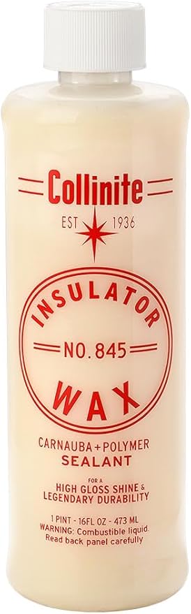 Collinite 845 Insulator Wax-Easy to Use Carnauba+Polymer Wax Sealant-High Gloss Shine+Durable Hydrophobic Beading & Long Lasting Paint Protection for Cars/Boats/Trucks/RVs & Motorcycles (16 fl oz)