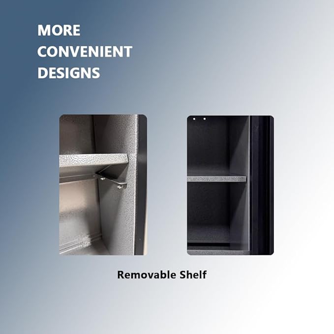 JZD Metal Wall Mount Cabinet with Two Lockable Doors & One Removable Shelf, 59" Large Durable Construction Cabinet for Workshop Storage Solutions