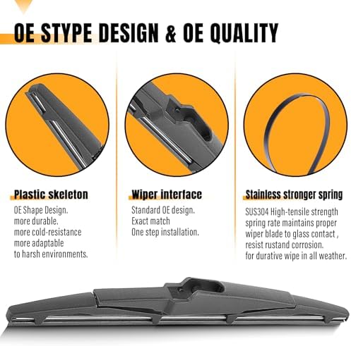 AUTOBOO 13" Rear Wiper Blade Replacement for Kia Sedona Telluride Santa Fe