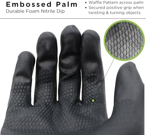 SHOWA 380 Foamed Nitrile Palm Coated General Purpose Work Gloves with Nylon Liner, 13-Gauge, X-Large (12 Pair)