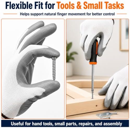 Work Gloves, Nitrile-Coated Grip for Yard Work, Moving & Warehouse, Large